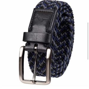 Tommy Bahama Men's Stretch Braided Belt Black/Navy, XXL NEW